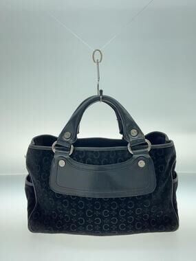 Celine Boogie Bag Macadam Handbag Suede Black All over